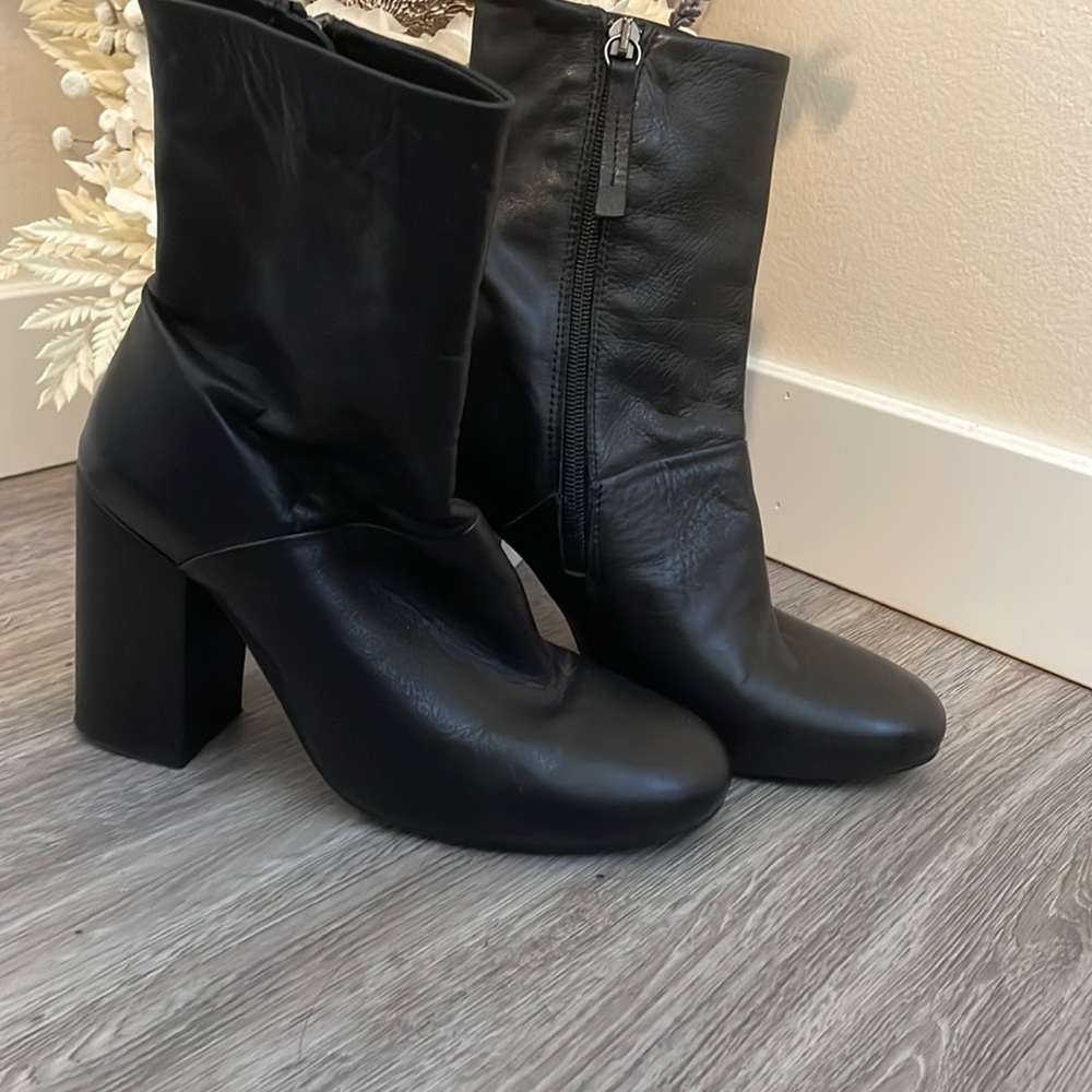 Leather boots.